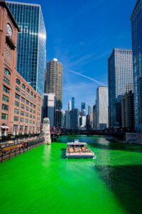 Chicago river dyed green for St. Patrick's Day