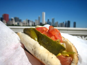 You know you're from Chicago if you know the proper toppings on this Chicago-style hot dog