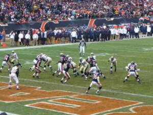 Chicago Bears play football against the Saints at Soldier Field